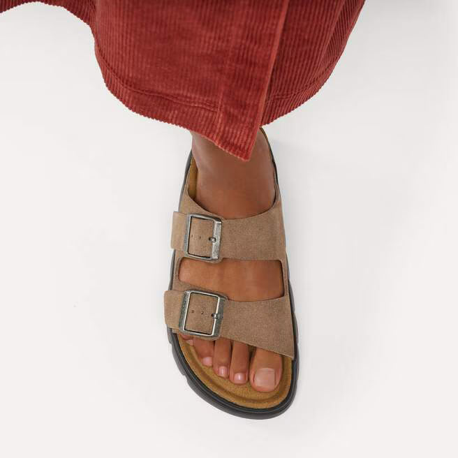 Birkenstock Papillio - Arizona Chunky - Grey Taupe Suede