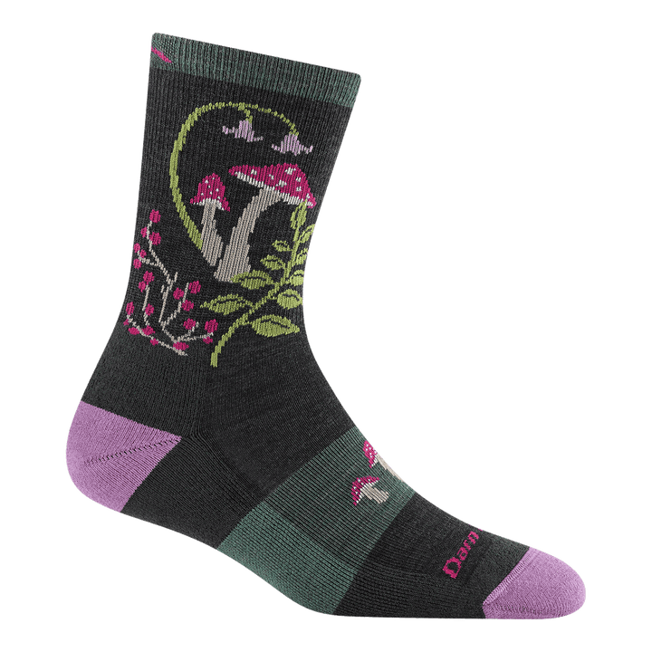 Darn Tough - 5026 Women's Mellow Mushrooms Micro Crew Lightweight Hiking Socks - Charcoal