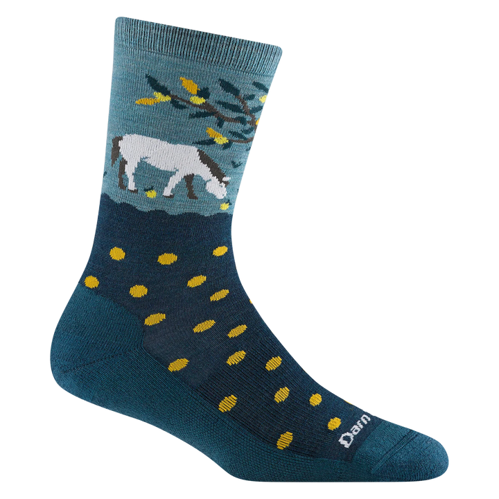 Darn Tough - 6105  Women's Wild Life Crew Lightweight With Cushion- Dark teal
