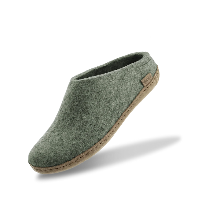 Glerups - Slip On With Leather Sole - Moss Wool