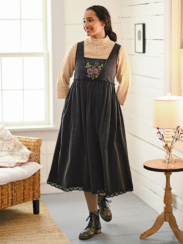 April Cornell - Bennie Pinafore Dress - Charcoal  Fourth Ave Footwear