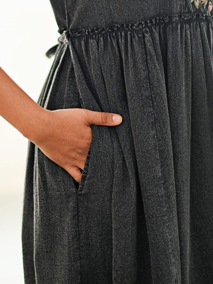 April Cornell - Bennie Pinafore Dress - Charcoal
