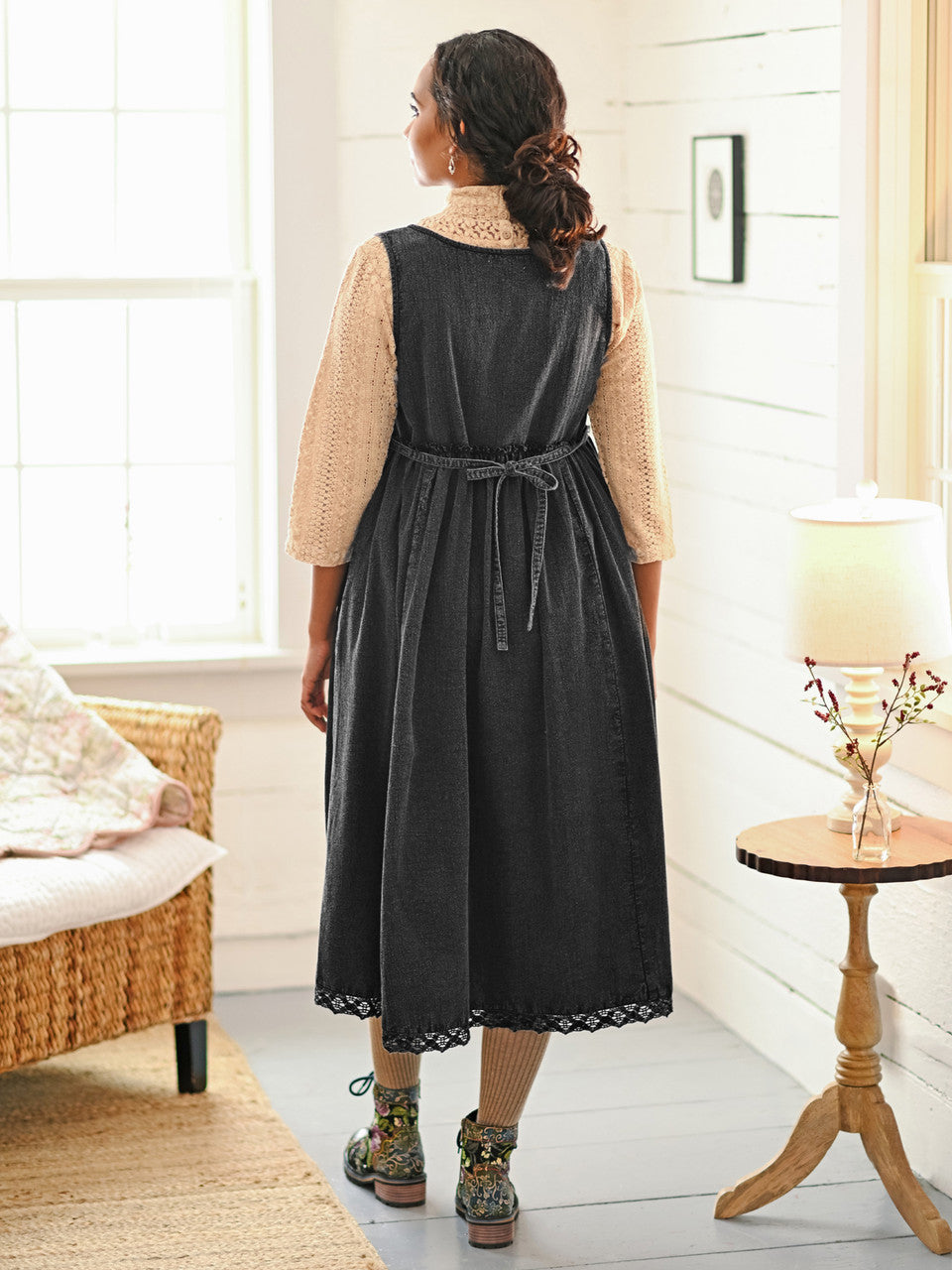 April Cornell - Bennie Pinafore Dress - Charcoal – Fourth Ave Footwear