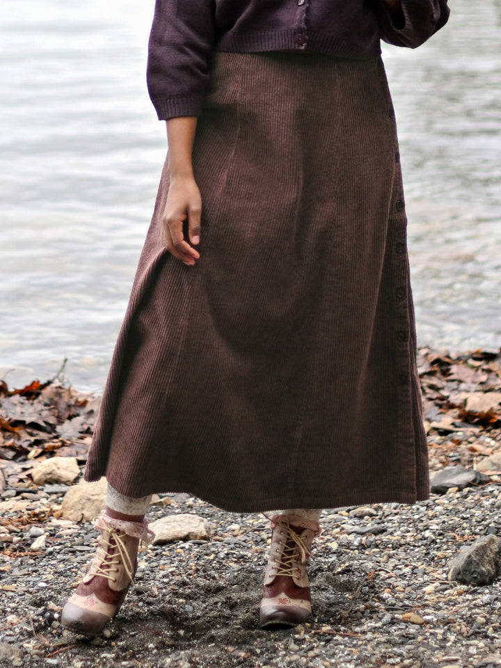 April Cornell - Market Corduroy Skirt - Brown