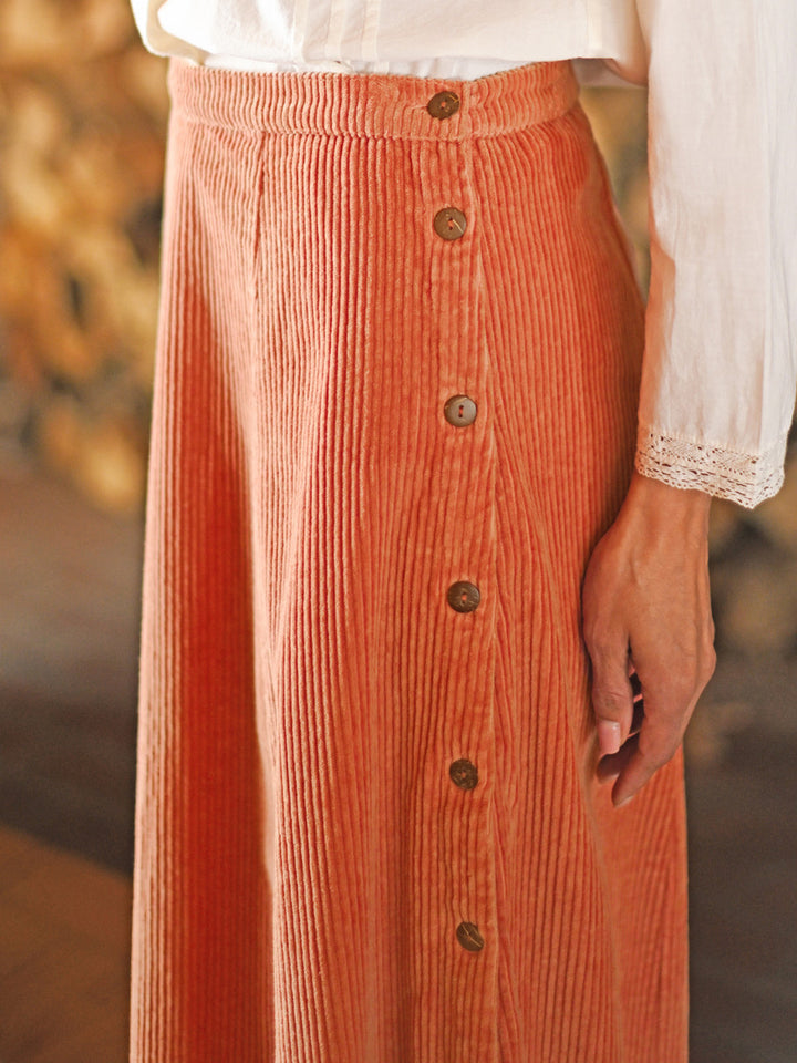 April Cornell - Market Corduroy Skirt - Pumpkin