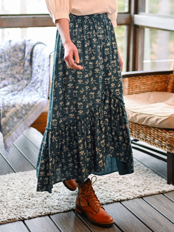 April Cornell - Magic Mushroom Skirt - Dark Teal