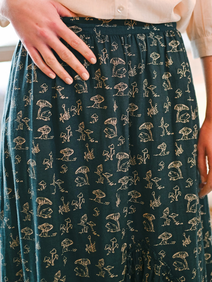 April Cornell - Magic Mushroom Skirt - Dark Teal