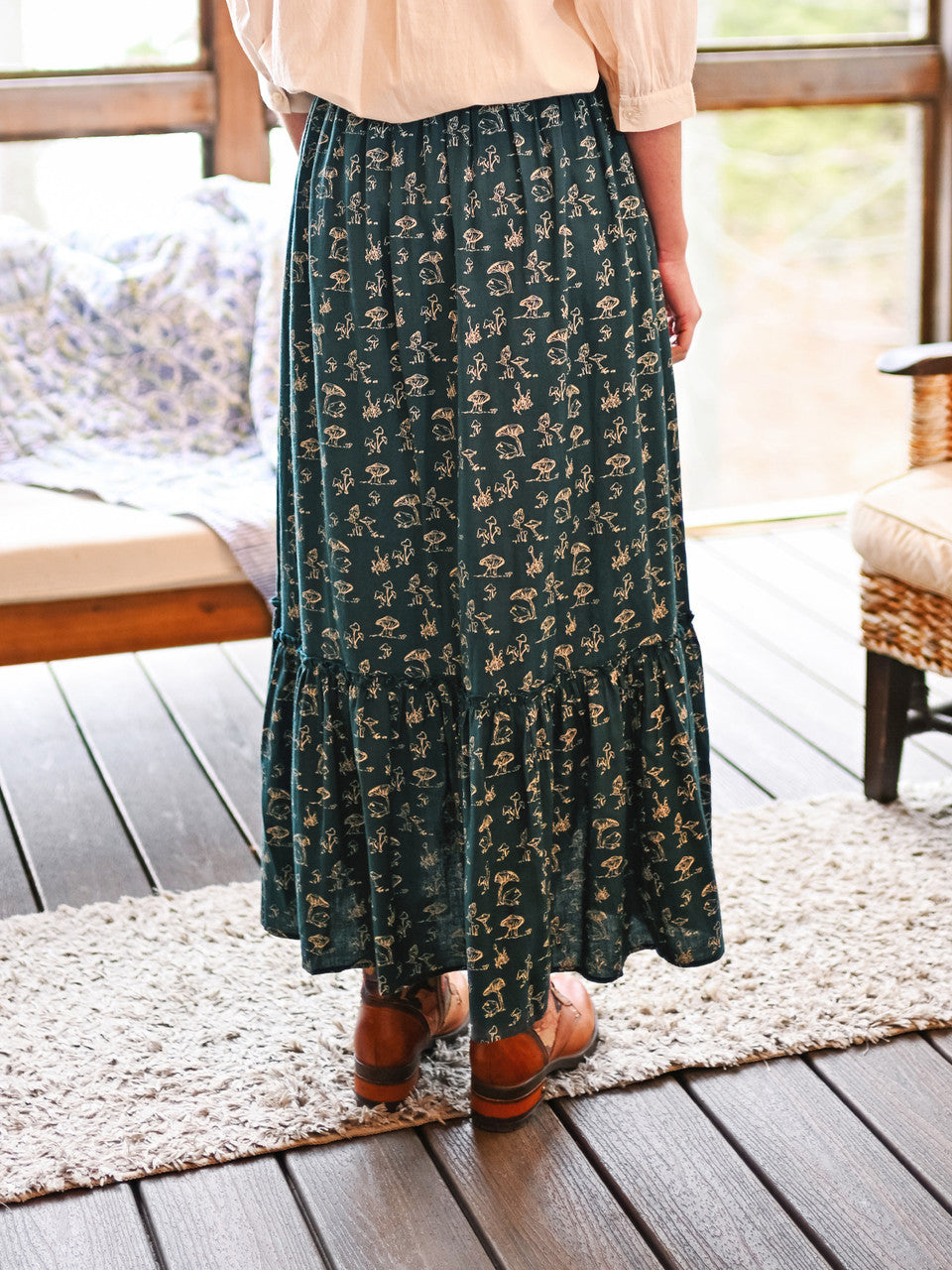April Cornell - Magic Mushroom Skirt - Dark Teal