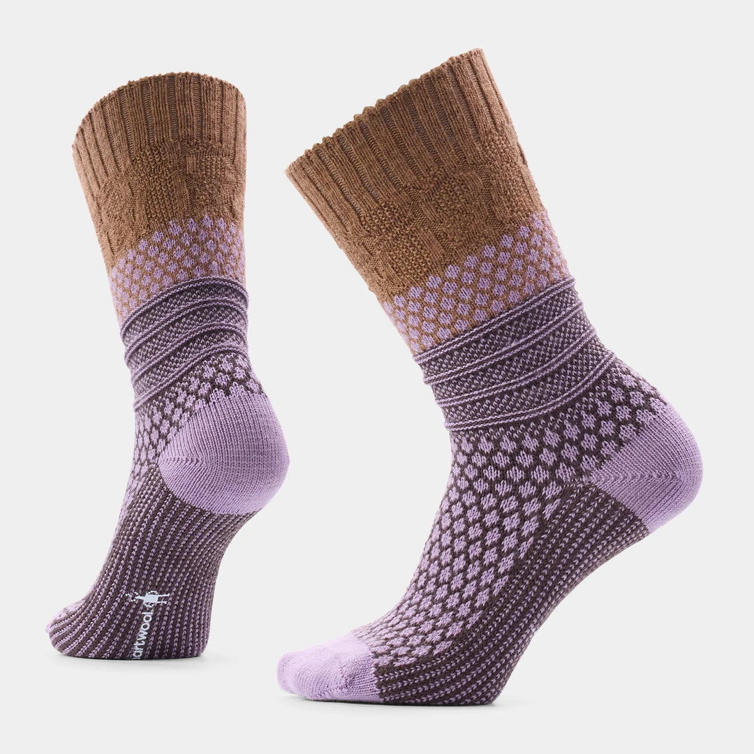 Smartwool - Unisex Everyday Popcorn Cable Full Cushion Crew Socks - Purple Dawn