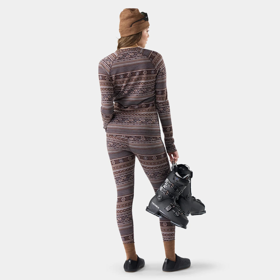 Smartwool - Women's Thermal Merino Base Layer Crew - Mocha Fair Isle Fun