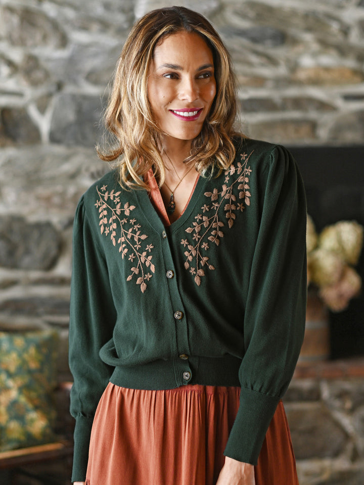 April Cornell - Ivy Hollow Sweater - Forest Green