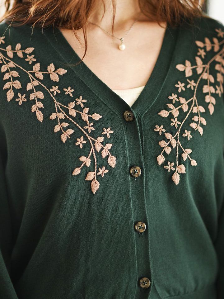 April Cornell - Ivy Hollow Sweater - Forest Green