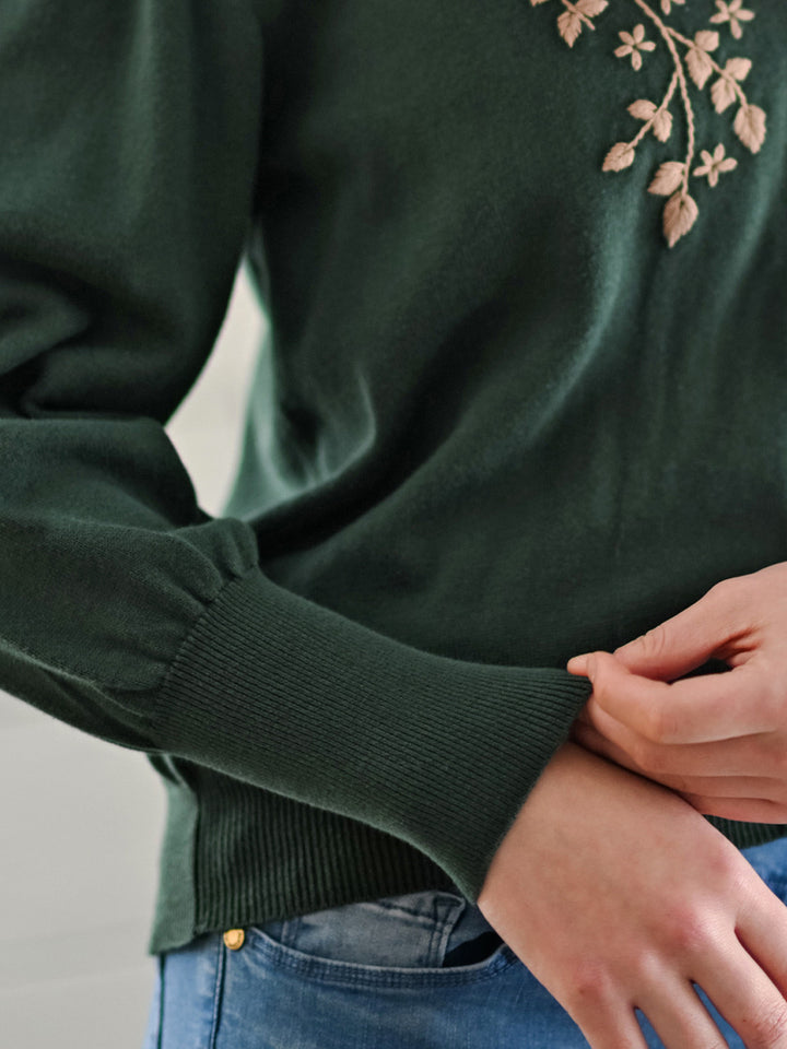 April Cornell - Ivy Hollow Sweater - Forest Green
