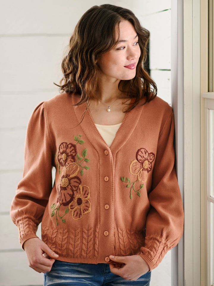 April Cornell - Pumpkin Patch Sweater - Pumpkin