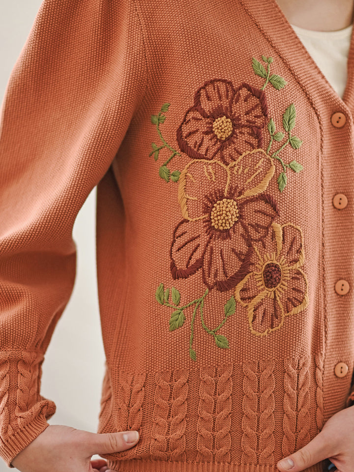 April Cornell - Pumpkin Patch Sweater - Pumpkin