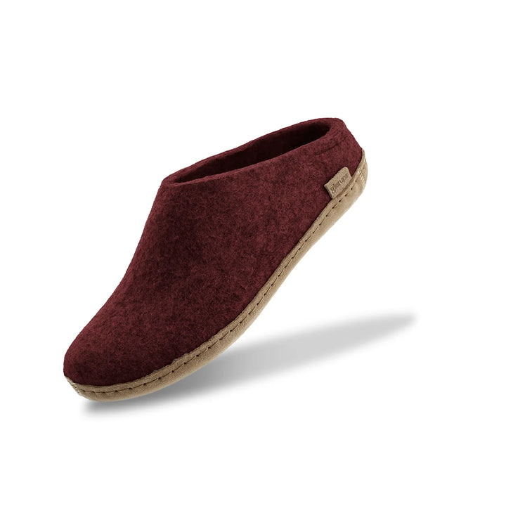 Glerups - Slip On With Leather Sole - Beet Wool