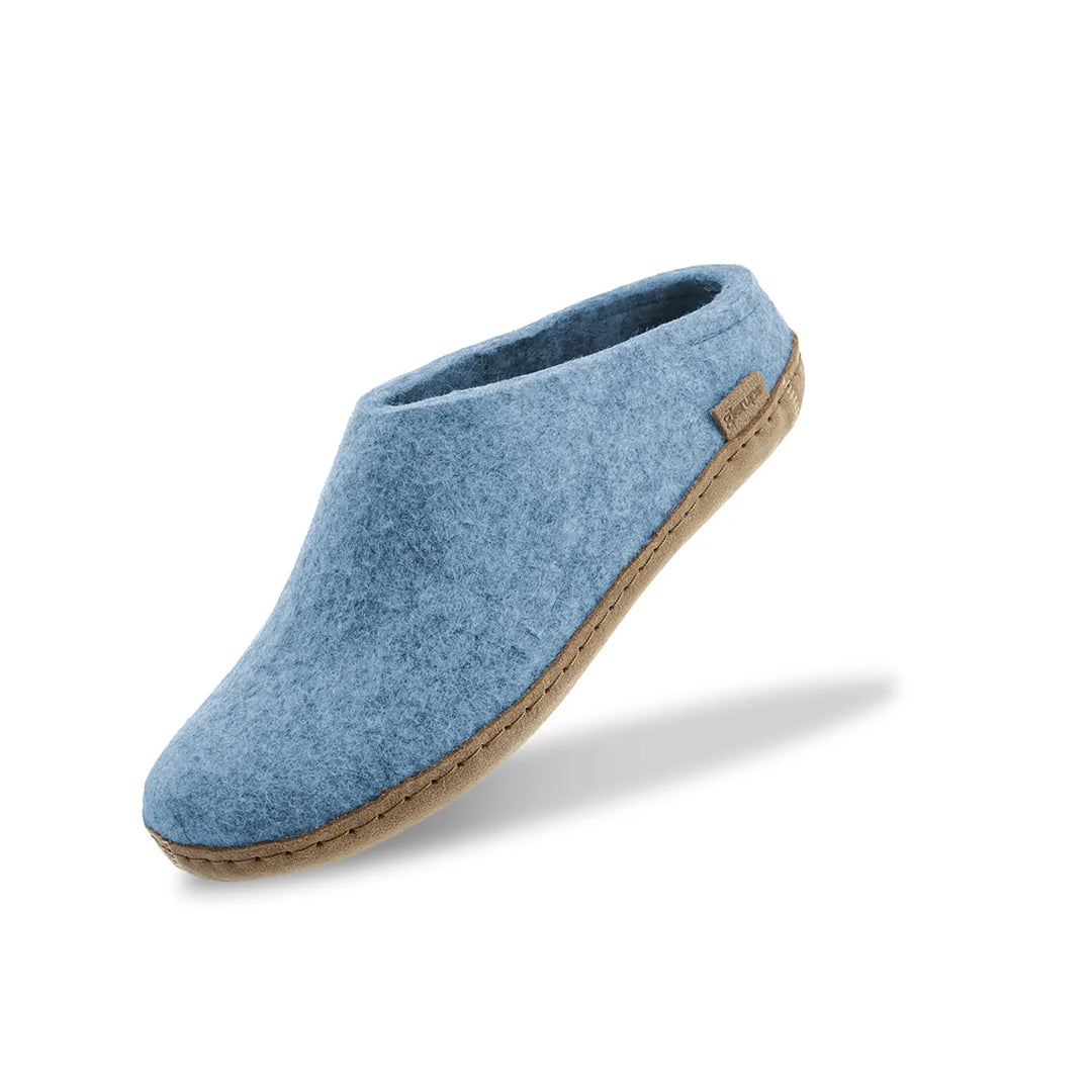 Glerups - Slip On With Leather Sole - Sky Wool