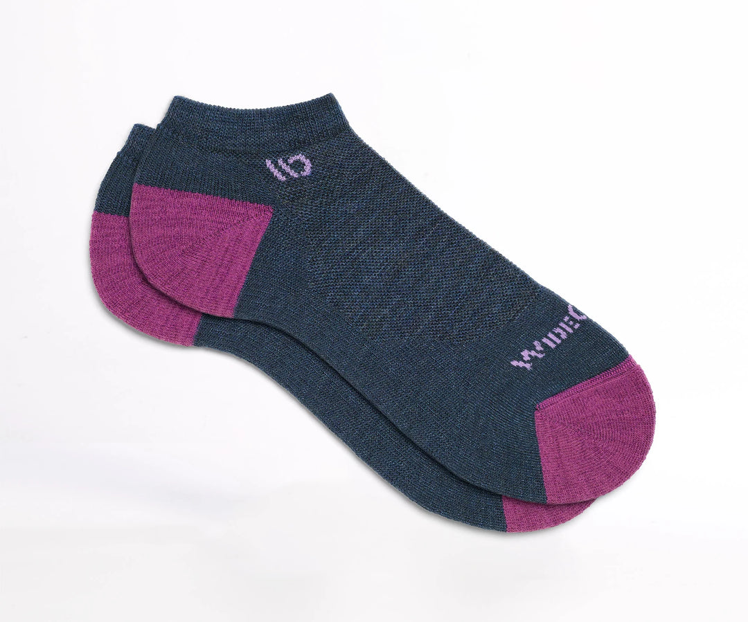 Wide Open - 9500 Women's Solid Cushioned No-Show Socks - Denim