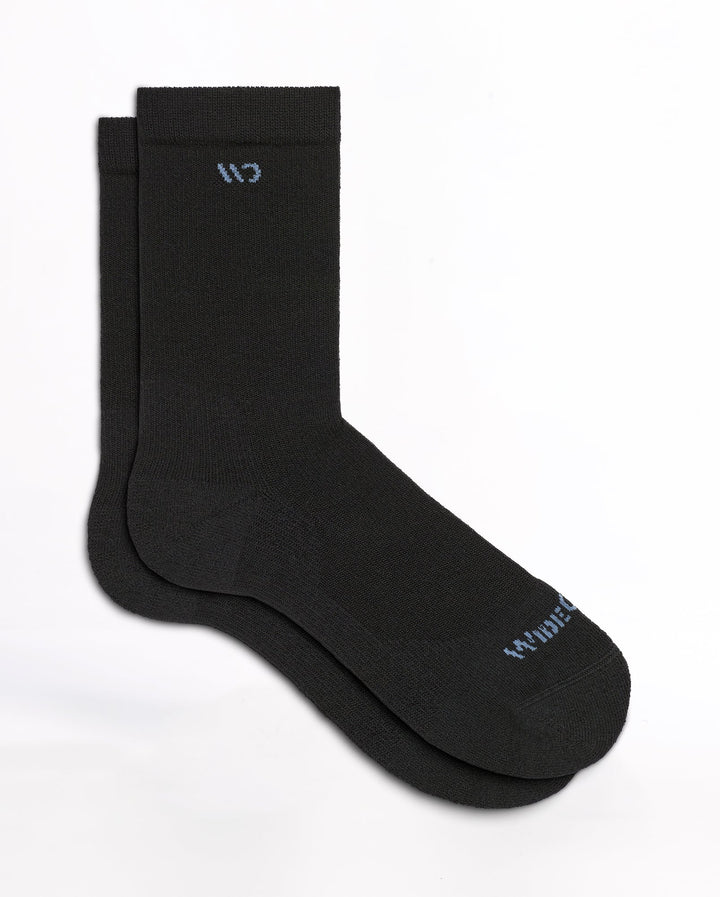 Wide Open - 9504 Women's Solid Cushioned Crew Socks- Black