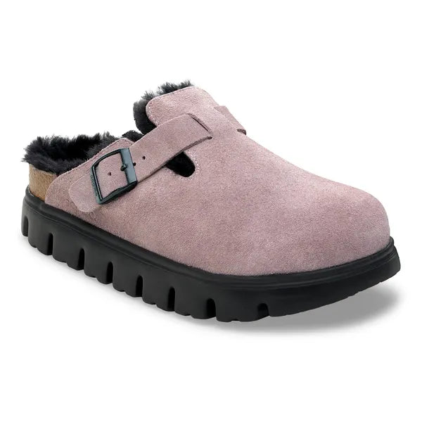 Birkenstock - Boston Chunky Shearling - Faded Purple Suede