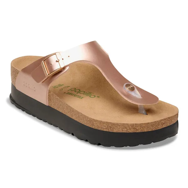 Birkenstock Papillio - Gizeh Vegan Flex Platform - Electric Metallic Copper Birko-Flor