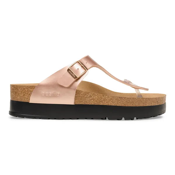 Birkenstock Papillio - Gizeh Vegan Flex Platform - Electric Metallic Copper Birko-Flor