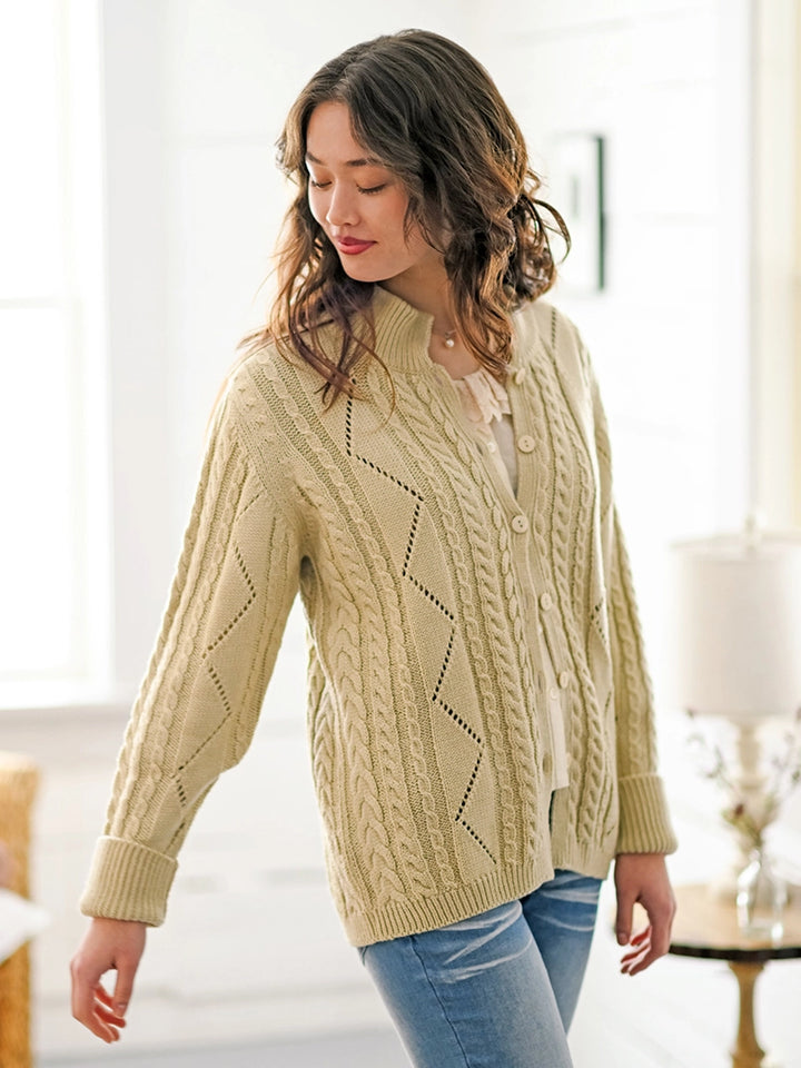 April Cornell - Dublin Sweater Jacket - Ecru