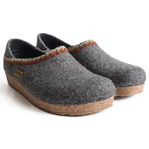 Haflinger - Grizzly Closed Heel Zig Zag - Grey Wool