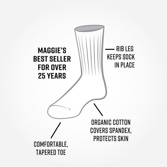 Maggie's Organics - Organic Allergy Cotton Crew Socks - Natural