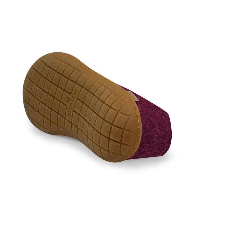Glerups - Shoe With Rubber Sole - Cranberry Wool
