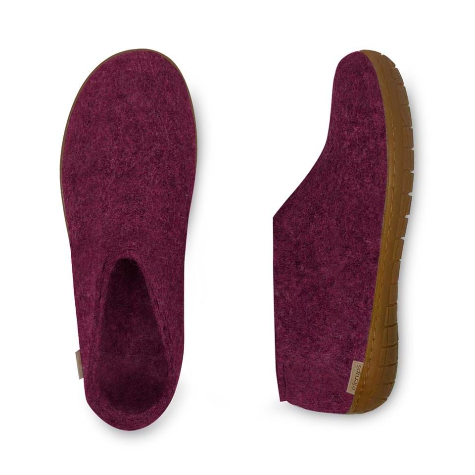 Glerups - Shoe With Rubber Sole - Cranberry Wool